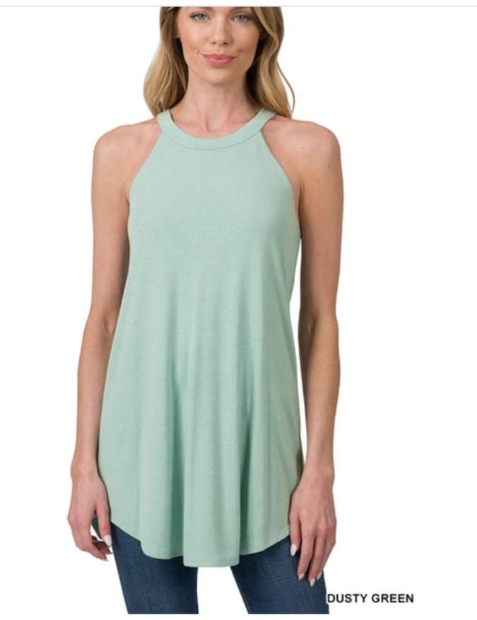 Mila Dusty Green Rocker Tank