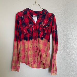 Women's Red and Navy Bleached Flannel