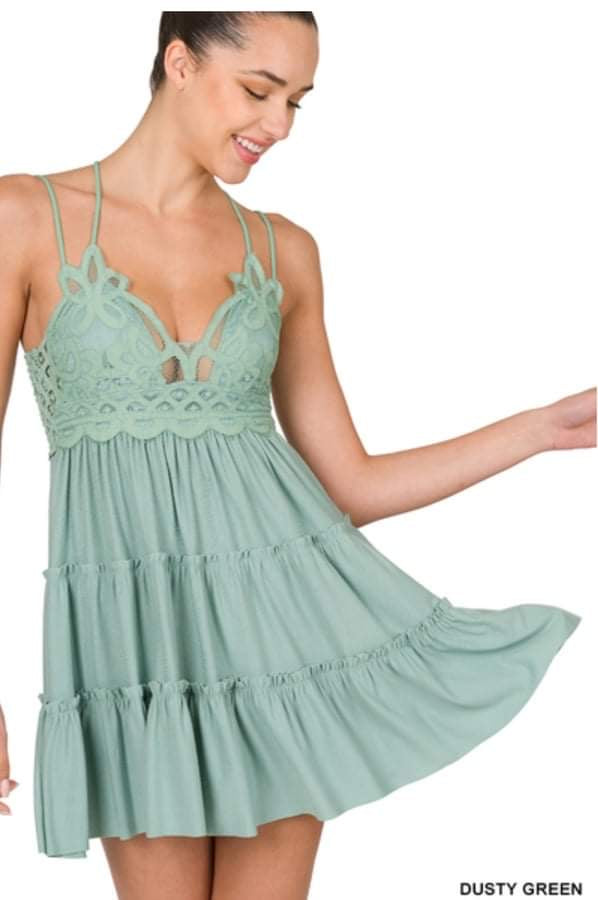 Women’s Plus Bralette dusty green Dress