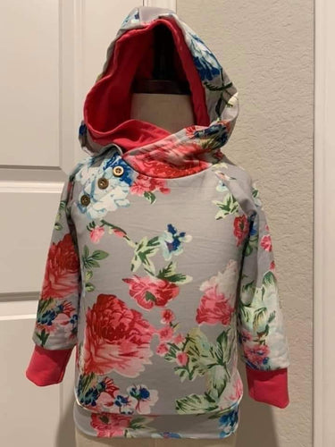 Girl's Floral Double Hoodie