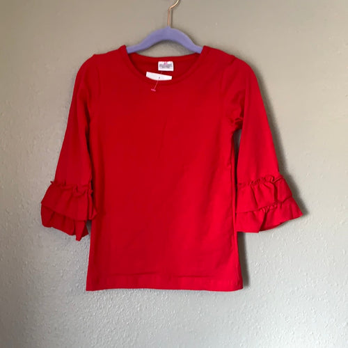 Girl's Tween Red Ruffle Sleeve