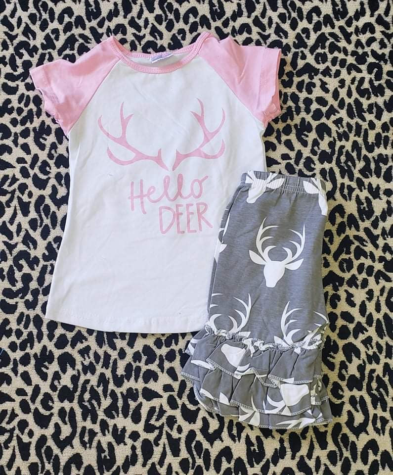 Girls Baby/Toddler/Tween Hello Deer Outfit