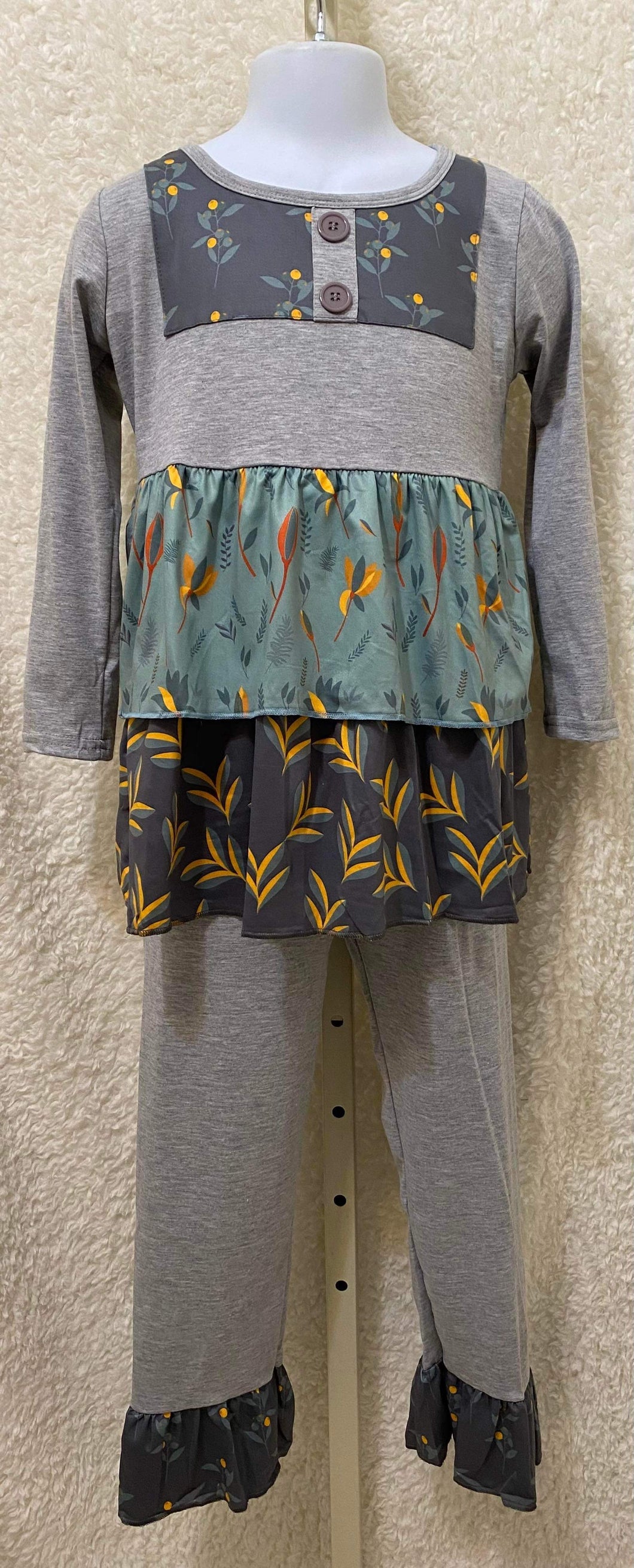 Girl's Tween Teal Floral Patchwork Set