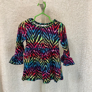 Girls Zebra Tie Dye Dress